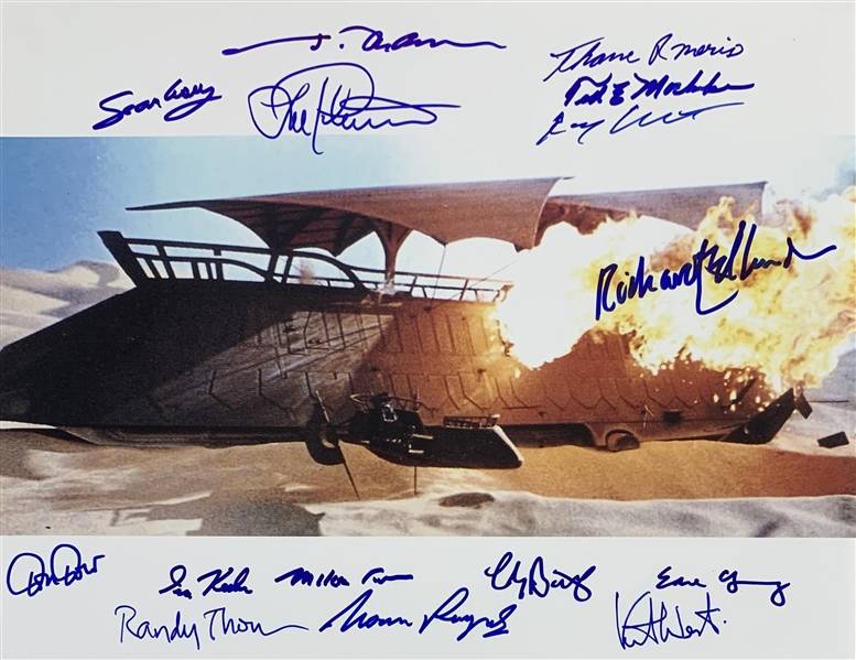 ROTJ: Jabbas Sail Barge & Skiff Signed 11" x 14" Color Photo Signed by Fifteen (15) ILM Designers Who Created It! (Beckett/BAS Guaranteed)(Steve Grad Collection)