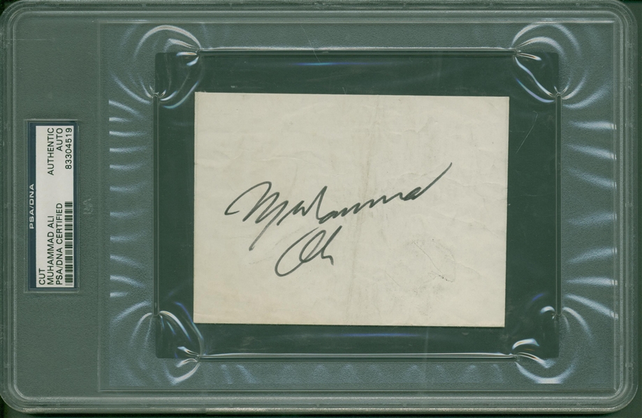 Muhammad Ali Vintage Signed 3.5" x 5" Album Page (PSA/DNA Encapsulated)