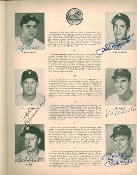 1953 NY Yankees Team Signed World Series Program w/ Mantle, Berra, Martin & Others! (Beckett/BAS Guaranteed)