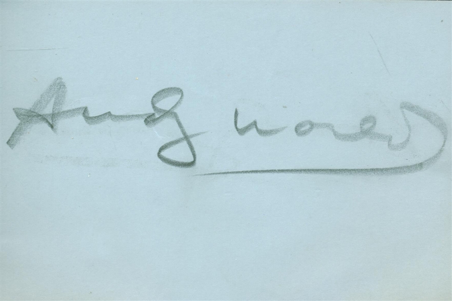 Andy Warhol Signed 4" x 6" Album Page (Beckett/BAS Guaranteed)