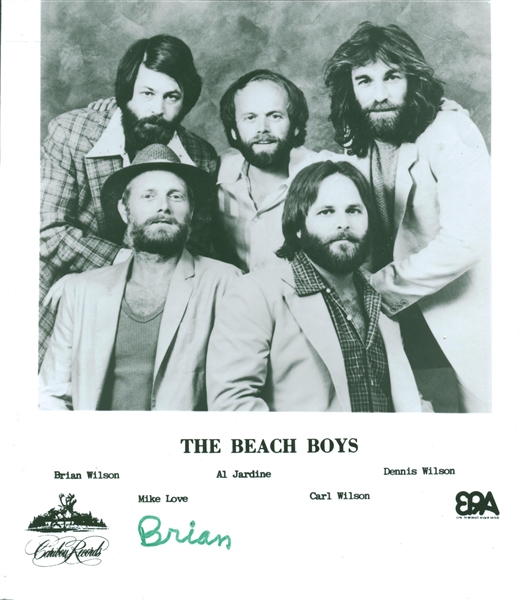The Beach Boys: Brian Wilson Vintage Signed 7" x 9" Promotional Photograph (Beckett/BAS Guaranteed)