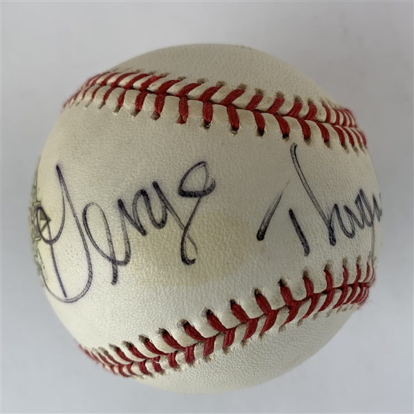 George Thorogood Signed OML World Series Baseball (Beckett/BAS Guaranteed)