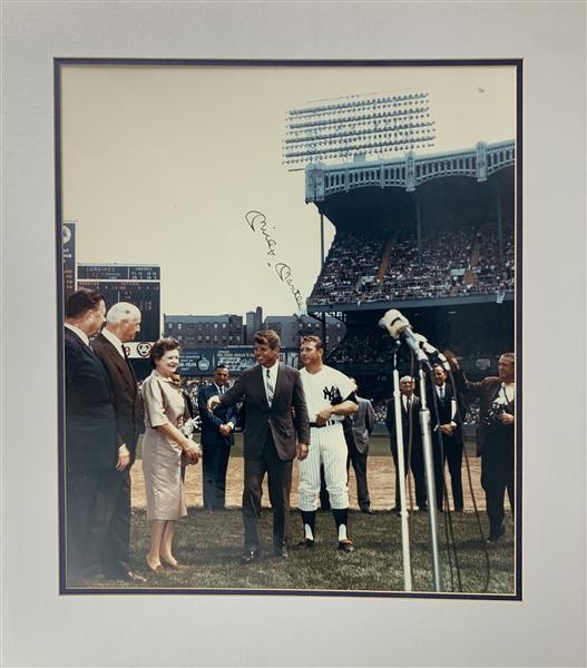 Mickey Mantle Signed "Mickey Mantle Day" RFK Photograph in ULTRA-RARE 16" x 20" Format! (Beckett/BAS Guaranteed)