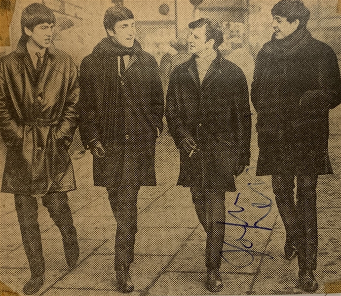 The Beatles: John Lennon Signed 4" x 5" Newspaper Photo (Beckett/BAS)