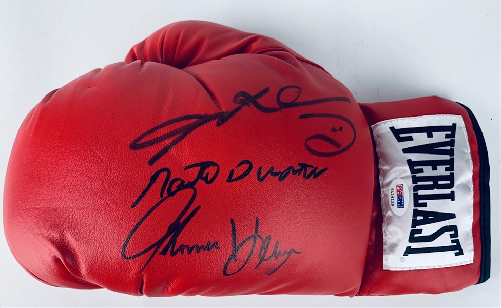 Sugar Ray Leonard, Thomas Hearns & Roberto Duran Signed Everlast Boxing Glove (PSA/DNA)