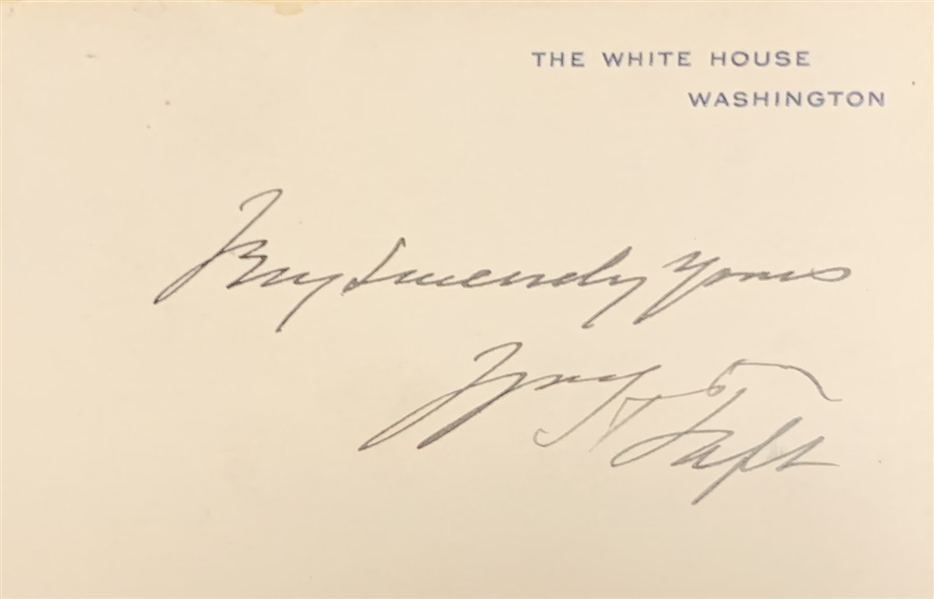 President William H. Taft Near-Mint Signed White House Card (Beckett/BAS)