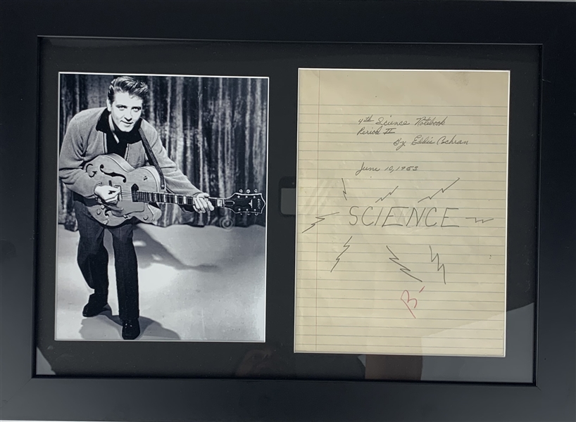 Eddie Cochran Signed & Handwritten 1953 Science Homework! (Beckett/BAS Guaranteed)