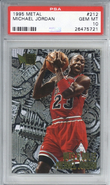 1995 Metal Michael Jordan #212 Basketball Card - PSA Graded GEM MINT 10!