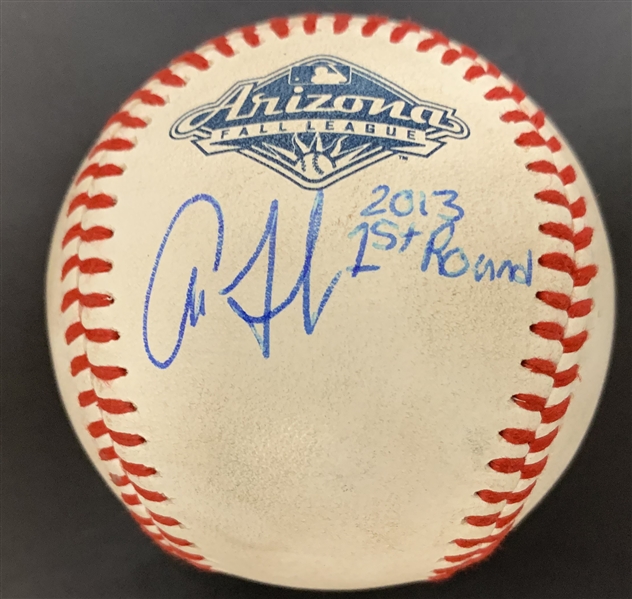 Aaron Judge Signed & Game Used Arizona Fall League Pre-Rookie Baseball w/ "2013 1st Round" Inscription! (JSA)