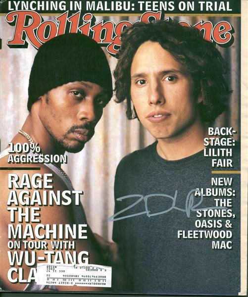 Zack De La Rocha Signed 1997 Rolling Stones Magazine (Beckett/BAS Guaranteed)
