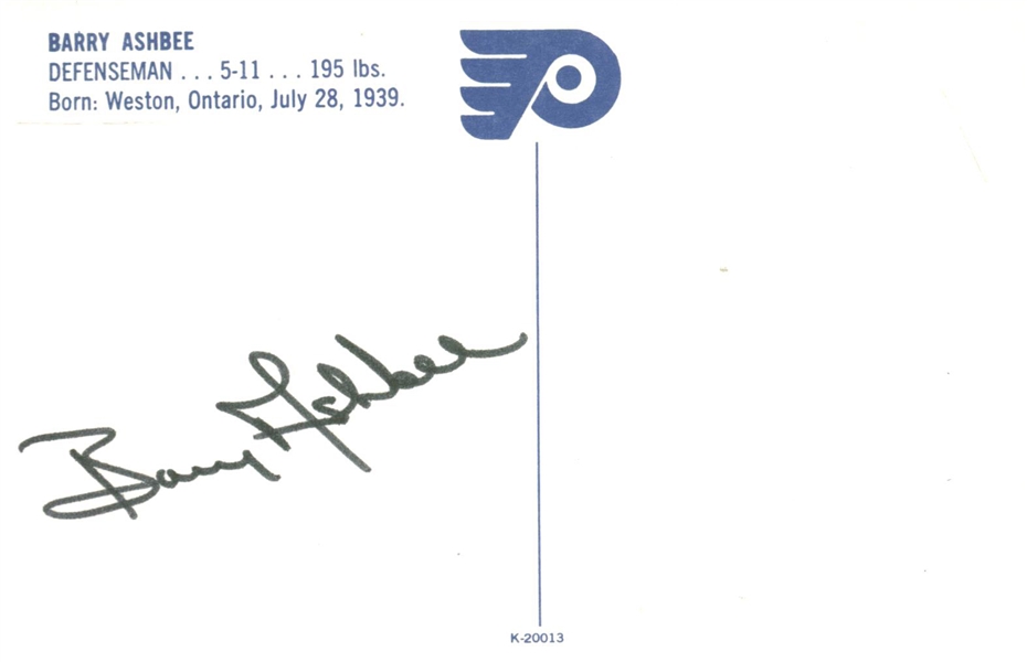 Barry Ashbee Signed Flyers 3.5" x 5" Postcard (Beckett/BAS Guaranteed) 