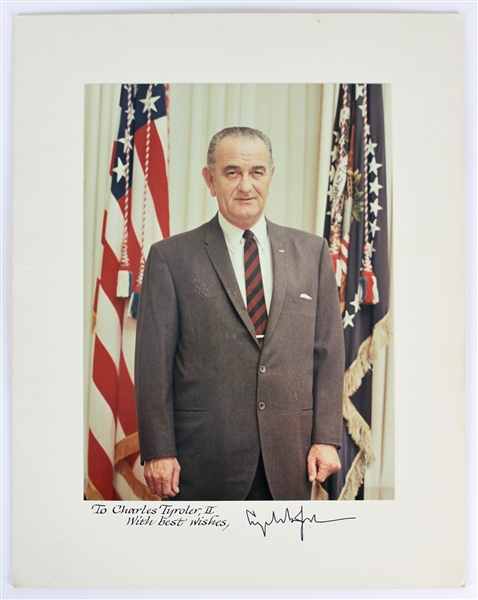 President Lyndon B. Johnson Signed 7.5" x 10" Color Portrait Photo (Beckett/BAS)
