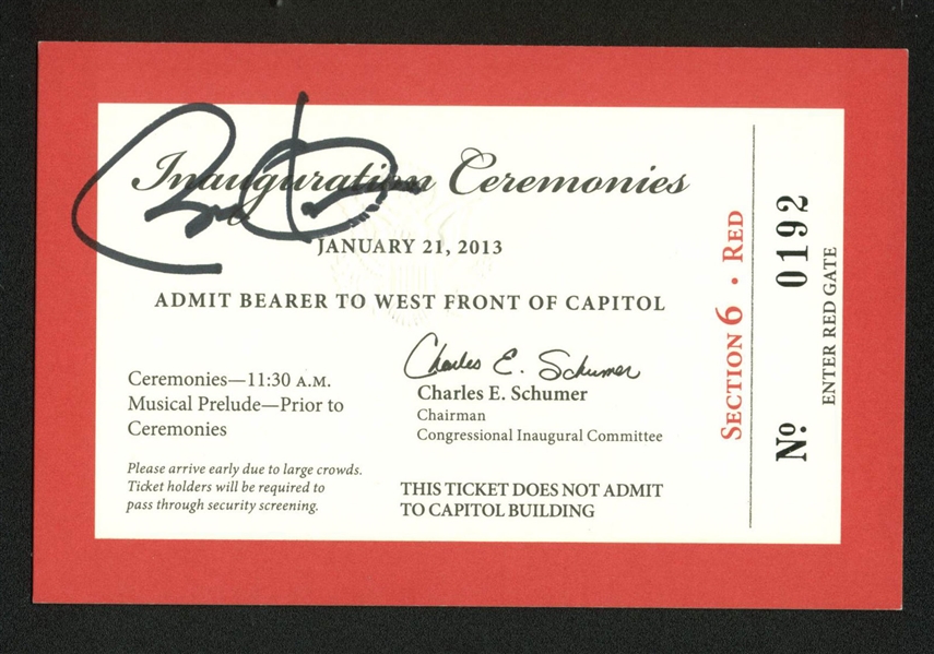 President Barack Obama Signed 2013 2nd Inaugural Ceremony Ticket (Beckett/BAS)