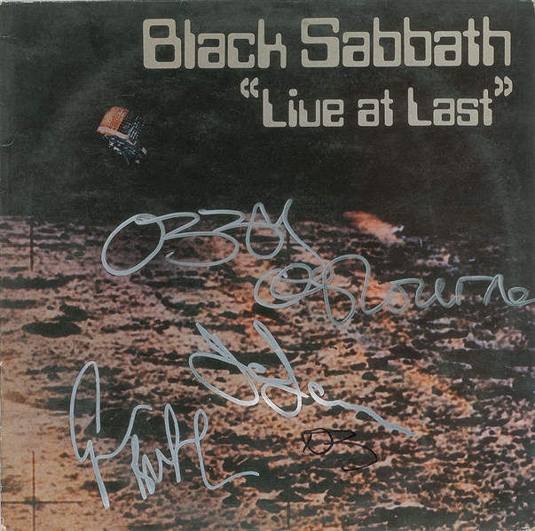 Black Sabbath Group Signed "Live At Last" Record Album Cover (JSA)