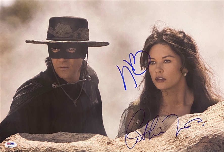 Zorro: Antonio Banderas & Catherine Zeta-Jones In-Person Signed 12" x 18" Color Photo (PSA/DNA)