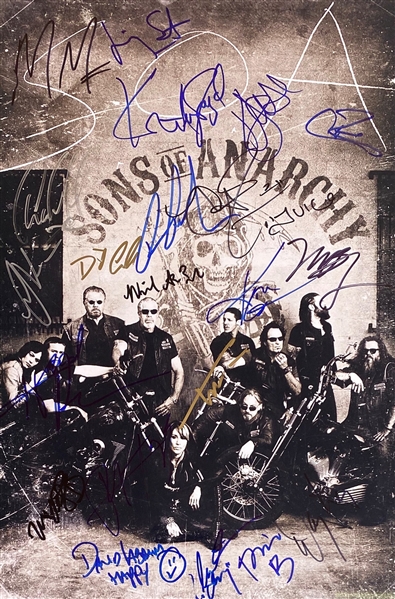 Sons of Anarchy Cast Signed 12" x 18" Photo with Hunnam, Perlman, Segal, etc. (17 Sigs)(Beckett/BAS Guaranteed)