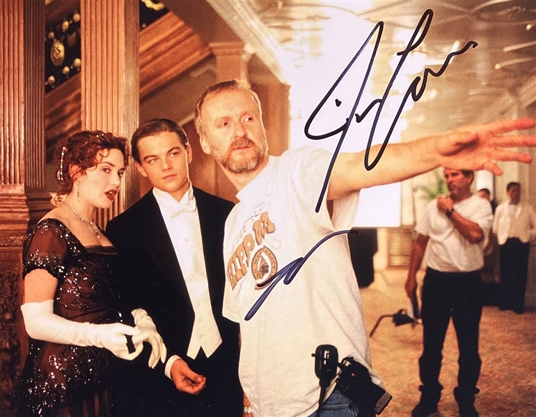 Titanic: Leonardo DiCaprio & James Cameron Signed 11" x 14" Color Photo (Beckett/BAS Guaranteed)