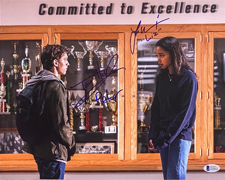 Spider Man Homecoming: Tom Holland & Laura Harrier Signed & Inscribed 11" x 14" Color Photo (Beckett/BAS COA)