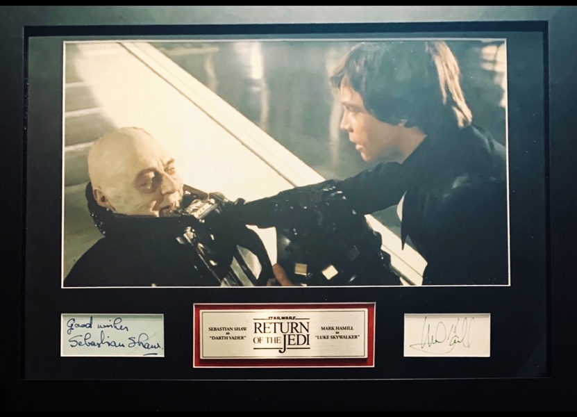 Return of the Jedi: Sebastian Shaw & Mark Hamill Signatures in Custom Framed Display (ACOA)