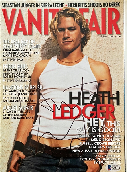 Heath Ledger Rare Signed August 2000 Vanity Fair Magazine (Beckett/BAS LOA)