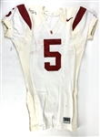 2003 Reggie Bush Game Used Signed USC Trojans Home Jersey :: Photo-Matched to 9-27-03 Game vs. Cal (Resolution Photomatching, Photo-Match.com & Beckett/BAS LOAs)