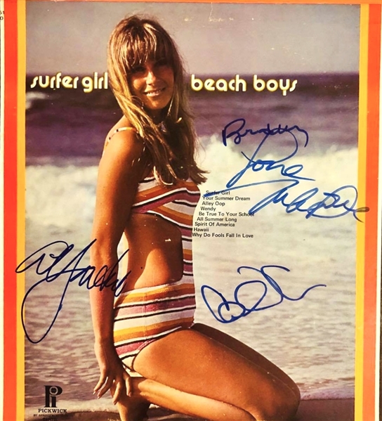 The Beach Boys Group Signed "Surfer Girl" Record Album Cover (John Brennan Collection)(Beckett/BAS Guaranteed)