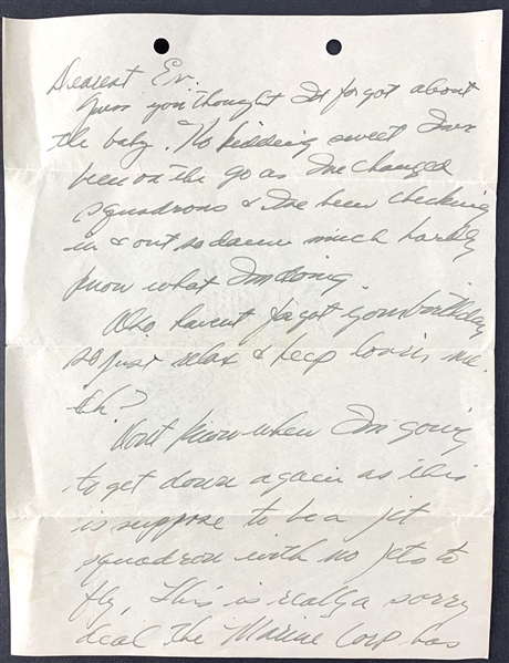 Ted Williams 2-Page Handwritten Letter While Serving in the Korean War--To His Mistress! (Beckett/BAS Guaranteed)