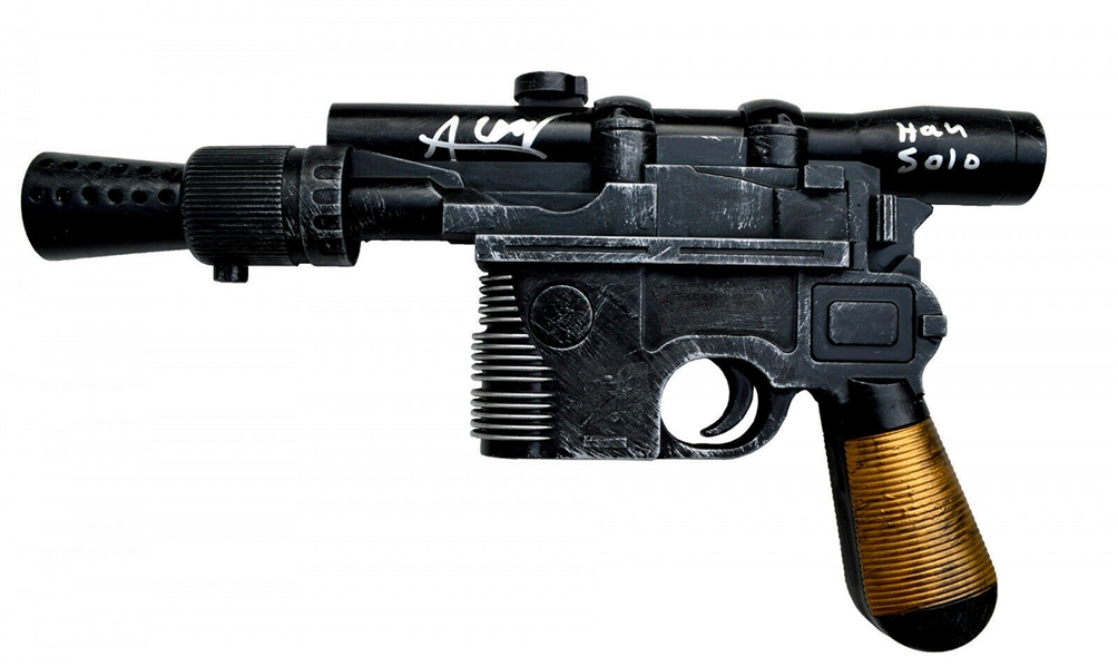 Solo: Alden Ehrenreich Signed Replica Blaster Gun with "Han Solo" Inscription (ASI COA)(Beckett/BAS COA)