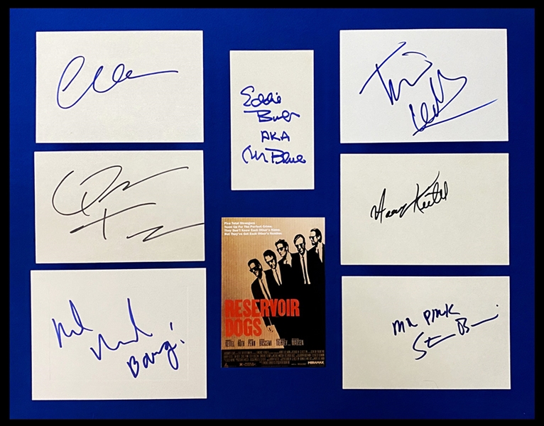 Reservoir Dogs Cast Signed Index Card Set with Tarantino, Penn, Buscemi, etc. (Beckett/BAS Guaranteed)