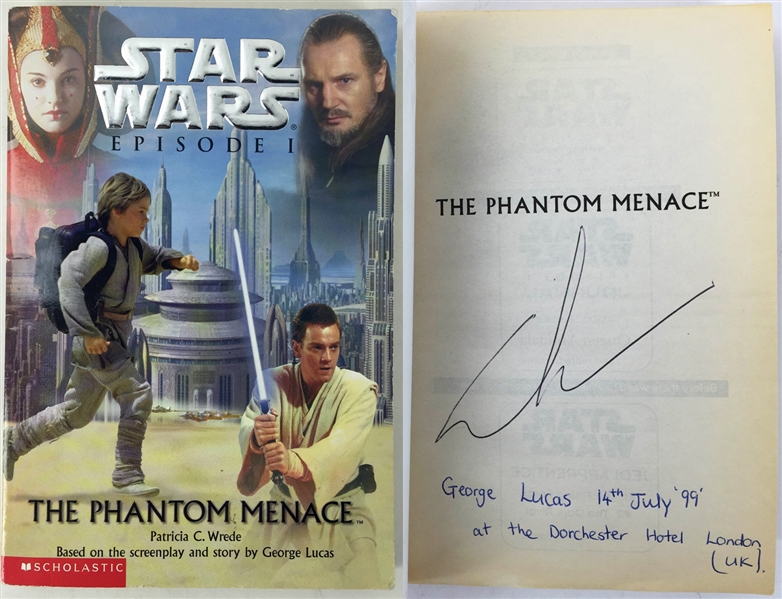 George Lucas Signed "Star Wars: Episode I" Softcover Story Book (Steve Grad Collection)(Beckett/BAS Guaranteed)