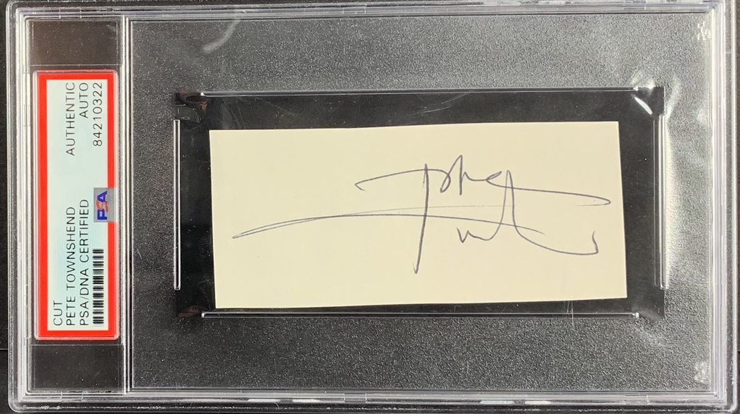 The Who: Pete Townshend Signed Cut Signature (PSA/DNA Encapsulated)