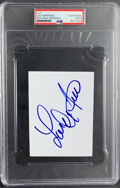 The Hulk: Lou Ferrigno In-Person Signed Cut Autograph (PSA/DNA Encapsulated)