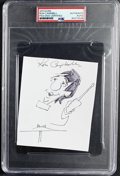 (The Beatles) Ron Campbell Hand Drawn & Signed Sketch of Ringo! (Yellow Submarine Artist)(PSA/DNA Encapsulated)