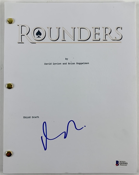 Matt Damon Signed Script for "Rounders" (Beckett/BAS COA)