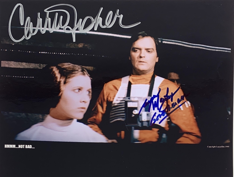 Carrie Fisher & Angus MacInnes Signed 8" x 10" Color Photo from "A New Hope" (Steve Grad Collection)(Beckett/BAS Guaranteed)