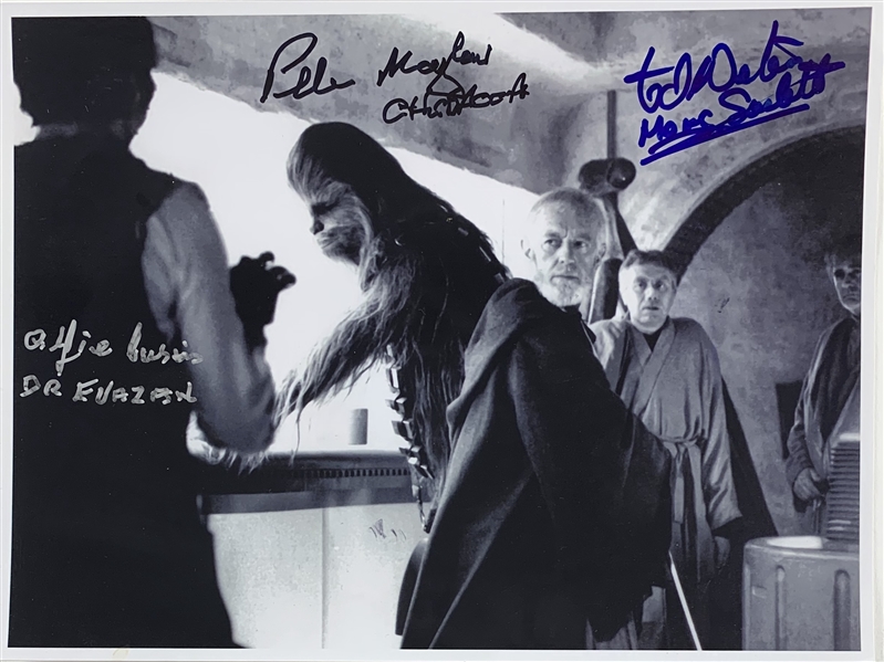 Star Wars: ANH "Cantina Confrontation" Multi-Signed 8.5" x 11" Photo with Curtis, Mayhew & Western (Steve Grad Collection)(Beckett/BAS Guaranteed)