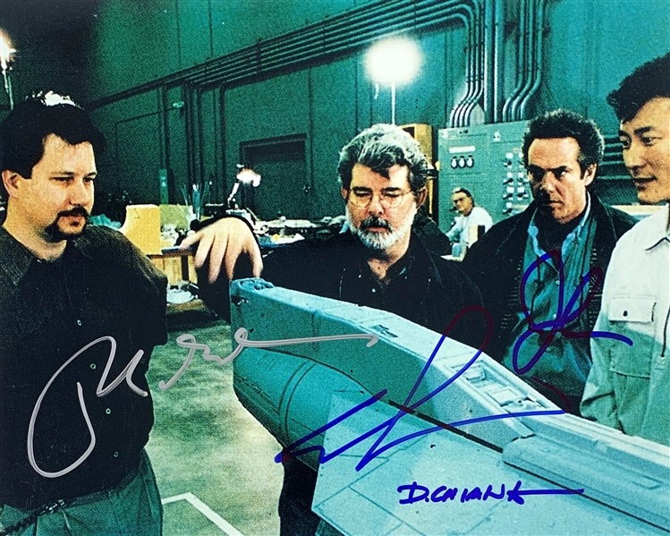 Star Wars: The Phantom Menace "Behind The Scenes" Signed 8" x 10" Photo with George Lucas & Others (Steve Grad Collection)(Beckett/BAS Guaranteed)