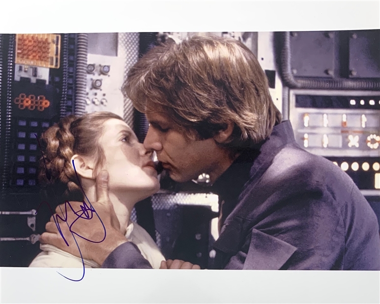 Empire Strikes Back: Harrison Ford Signed 8" x 10" Color Photo featuring "The Kiss" (Steve Grad Collection)(Beckett/BAS Guaranteed)