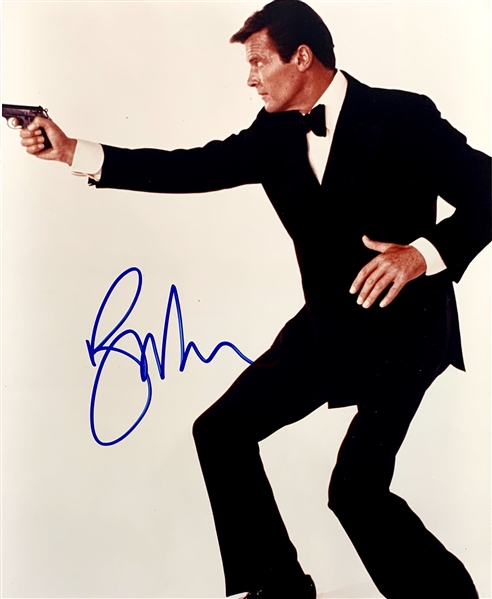 Sir Roger Moore Signed 8" x 10" Color Photo as "Agent 007: James Bond" (Beckett/BAS Guaranteed)