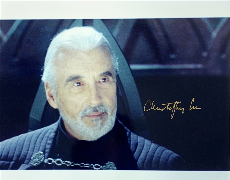 Christopher Lee Rare Signed 8" x 10" Color Photo as Count Dooku from "Attack of the Clones" (Steve Grad Collection)(Beckett/BAS Guaranteed)
