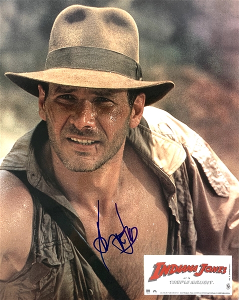 Harrison Ford In-Person Signed 10" x 13" Color Photo from "Indiana Jones and the Temple of Doom" (Beckett/BAS Guaranteed)