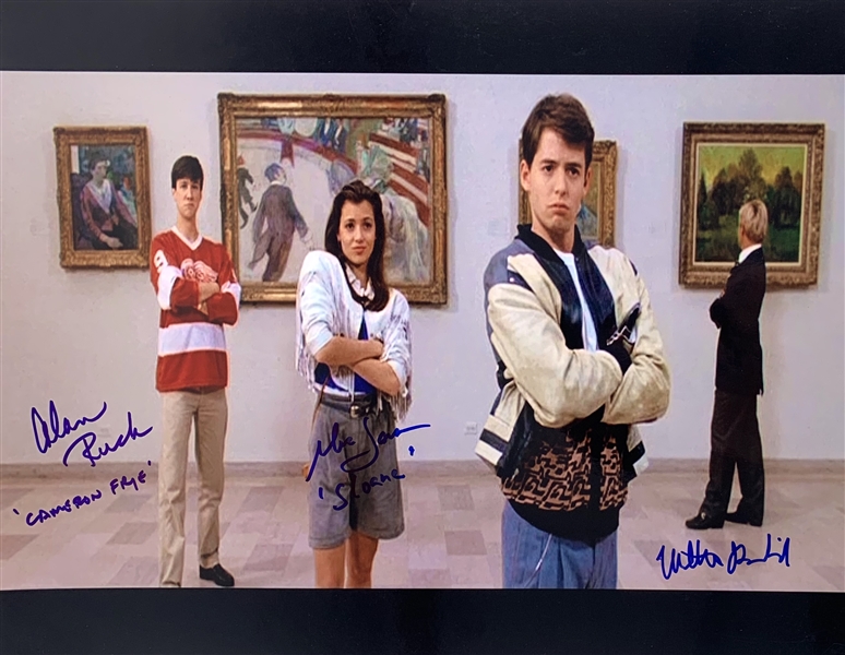"Ferris Buellers Day Off" Cast Signed 11" x 14" Color Photo with Broderick, Ruck & Sara (Beckett/BAS Guaranteed)