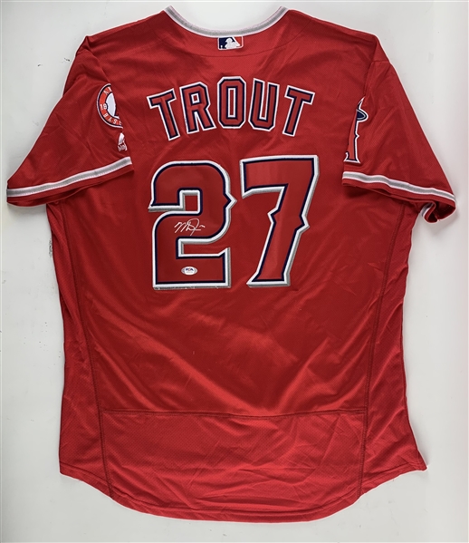 Mike Trout Signed LA Angels Red Alternate Jersey (PSA/DNA)
