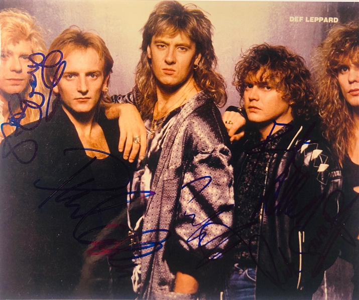 Def Leppard Group Signed 8" x 10" Color Photo with Steve Clark! (John Brennan Collection)(Beckett/BAS Guaranteed)