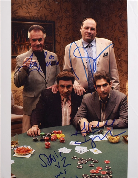 Sopranos Cast Signed 11" x 14" Photograph w/ Gandolfini! (Beckett/BAS)