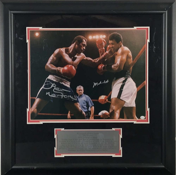 Muhammad Ali & Ken Norton Dual Signed & Framed 16" x 20" Color Photo (Online Authentics & Beckett/BAS)