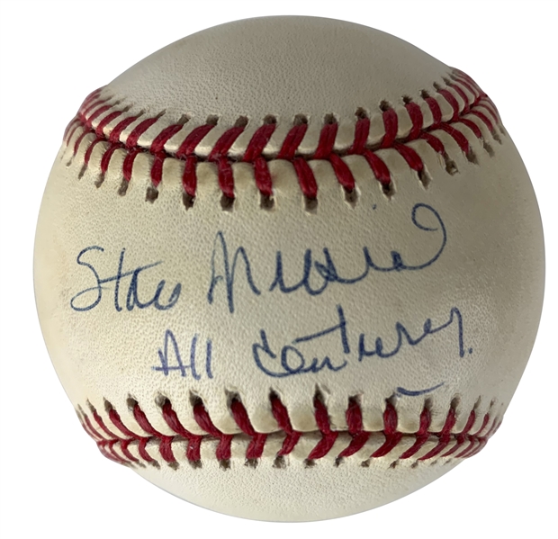 Stan Musial Signed OML Baseball w/ "All Century" Inscription (Beckett/BAS Guaranteed)
