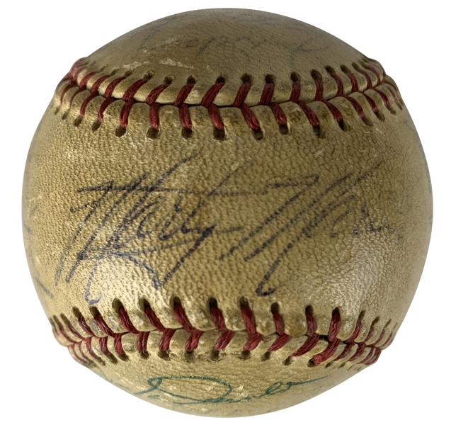 1956 Chicago White Sox Team Signed Baseball, including Fox, Phillips, Rivera, Lollas, Aparicio, Doby (Beckett/BAS Guaranteed) 