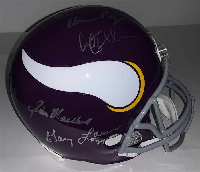 Purple People Eaters Signed Full Size Replica Helmet w/ 4 Signatures (Beckett/BAS)