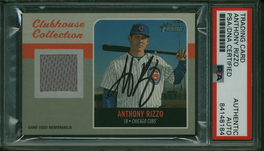 Anthony Rizzo Signed 2019 Topps Heritage Clubhouse Collection (PSA/DNA)